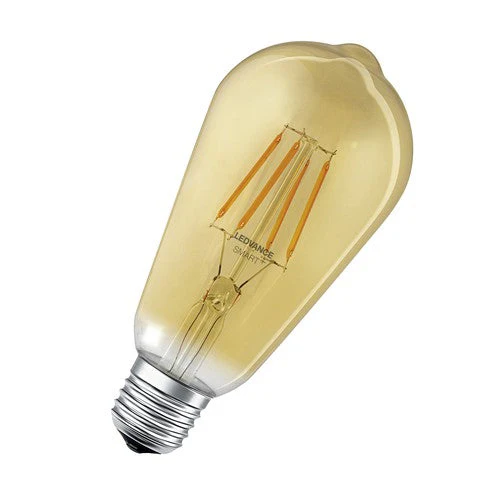 LEDVANCE Lampadina LED intelligente con ZigBee, attacco E27, dimmerabile, bianco caldo (2400K), forma Edison dorata, filamento chiaro, sostituto per lampadine a incandescenza da 55W, controllabile con sistemi compatibili come Alexa, Google ecc. - Image 2
