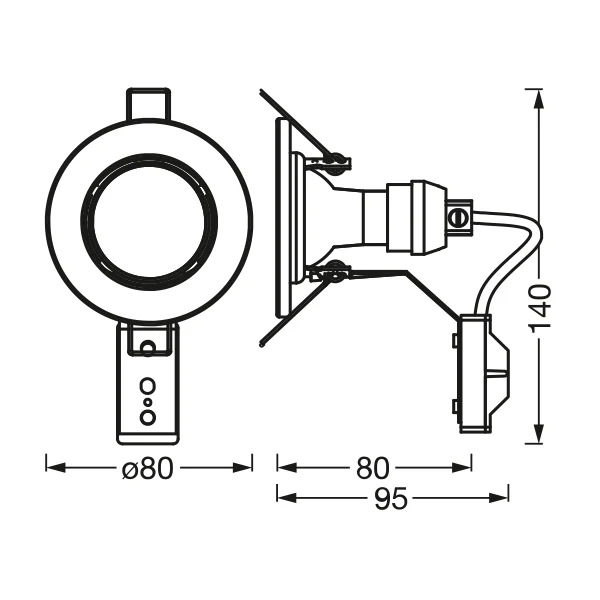 LEDVANCE faretti da incasso confezione da 5, Ø 80mm, incl. 5x lampadine GU10-OSRAM (5x 2.6W), bianco, custodia metallica, protezione IP20 - Image 3