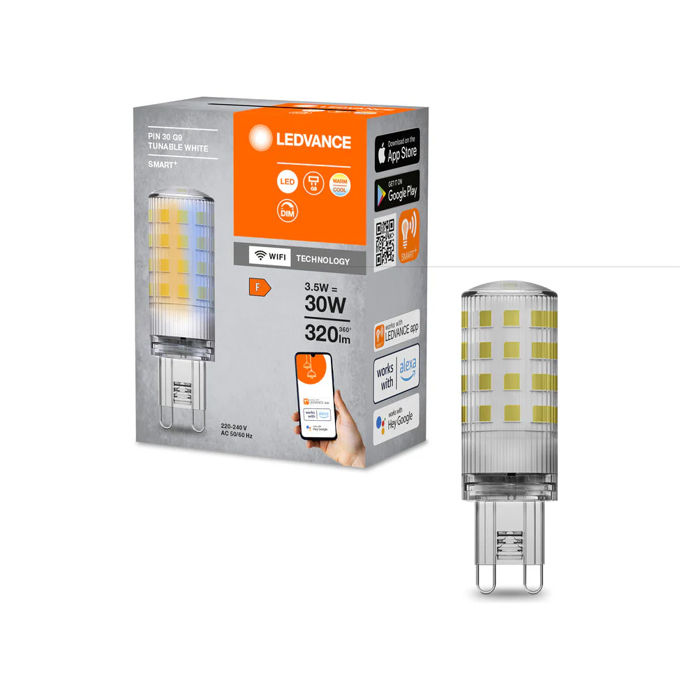 LEDVANCE Wifi SMART+ Lampada LED Tunable White (ex 30W) 3,5W / 2.700-6.500K Pin G9