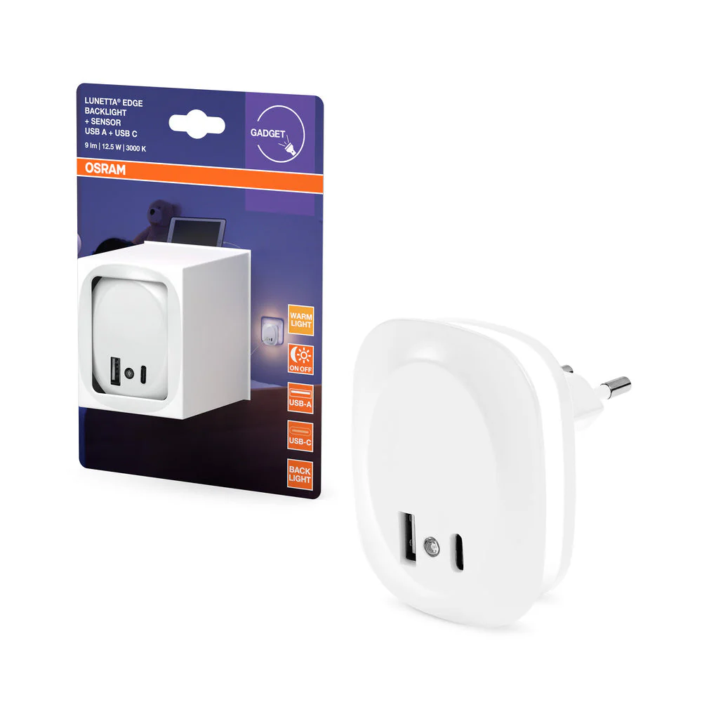 OSRAM LUNETTA EDGE Luce notturna per presa, 0,35W, 10lm, bianco