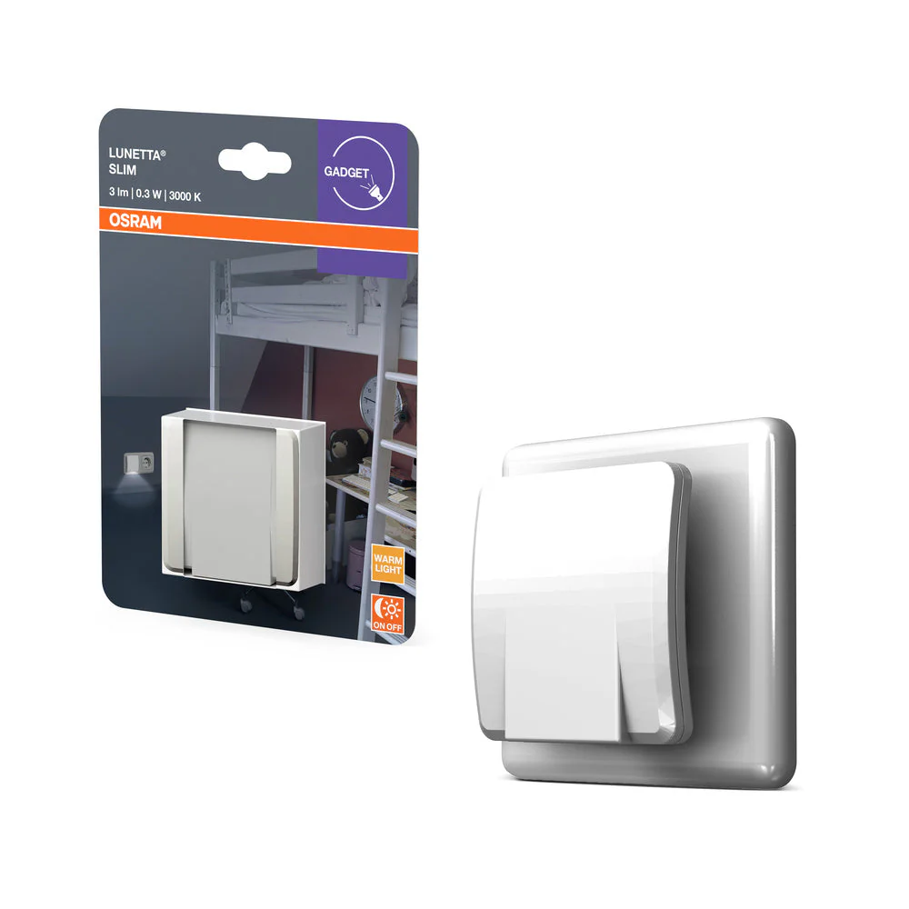 OSRAM LUNETTA® Slim luce notturna con sensore LED per presa 0,30W / 3000K bianco caldo