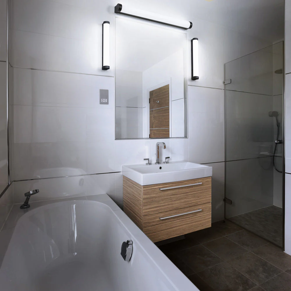 OSRAM ORBIS Tubo Specchio da bagno / Applique da parete Vetro satinato 9W 40cm nero - Image 4