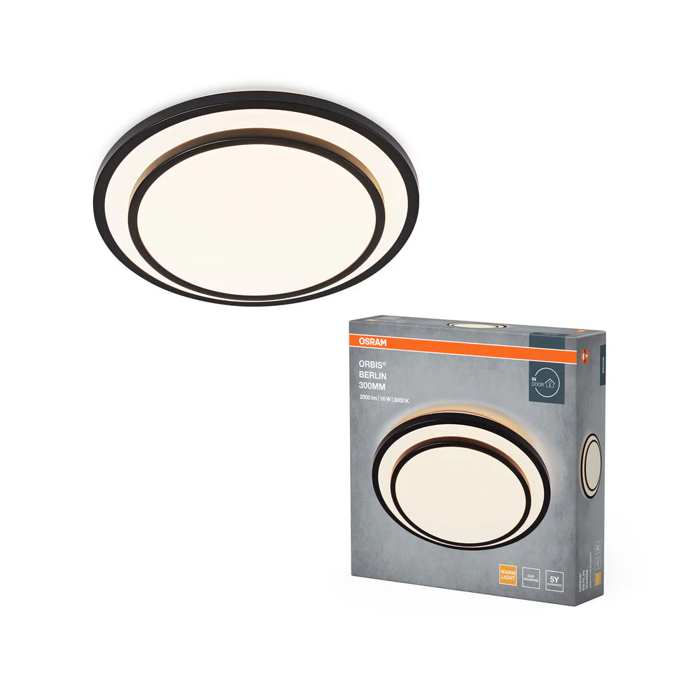OSRAM ORBIS BERLIN lampada da soffitto, nero, 16W, 2000lm
