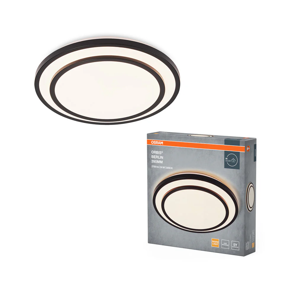 OSRAM ORBIS BERLIN lampada da soffitto, nero, 24W, 2700lm