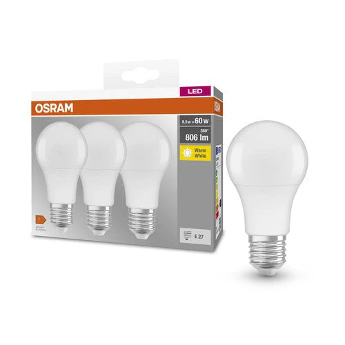 OSRAM BASE CLASSIC A 60 FR Lampadina LED, 8,5W, 806lm, Bianco caldo, E27