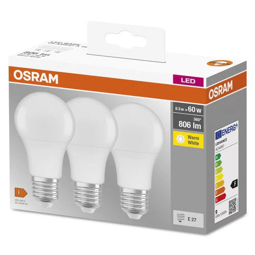 OSRAM BASE CLASSIC A 60 FR Lampadina LED, 8,5W, 806lm, Bianco caldo, E27 - Image 3