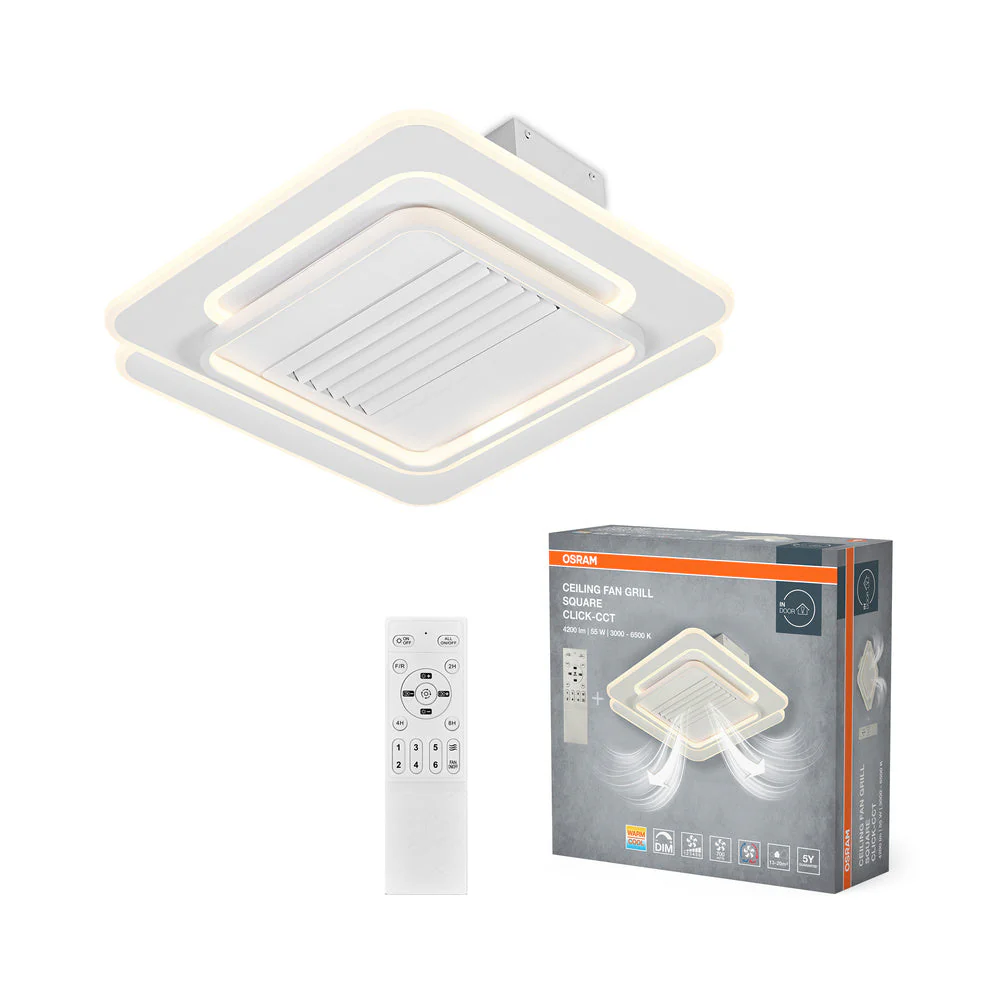 OSRAM LED Ventilatore da soffitto Anello 55W CCT Bianco 3000K-6500K