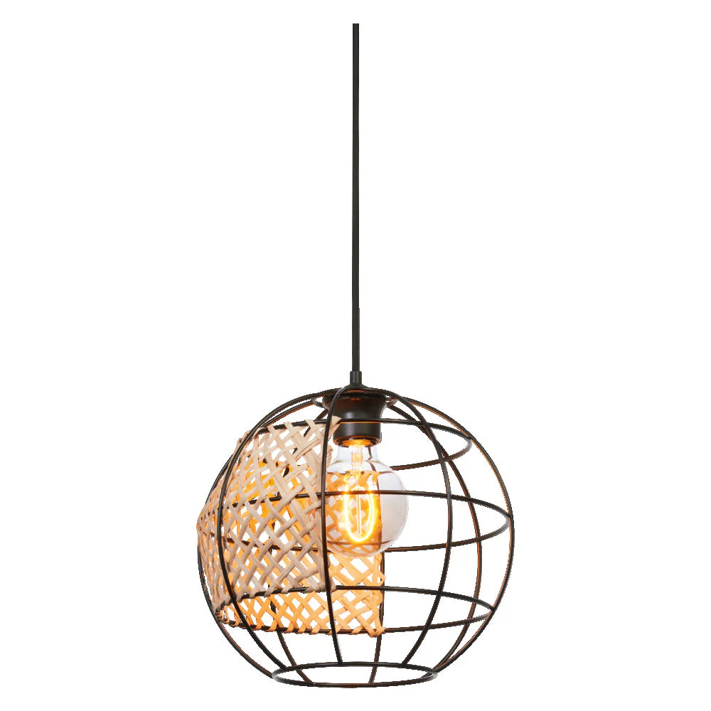 OSRAM DECOR Lampada a sospensione con gabbia a globo, nero/marrone, E27