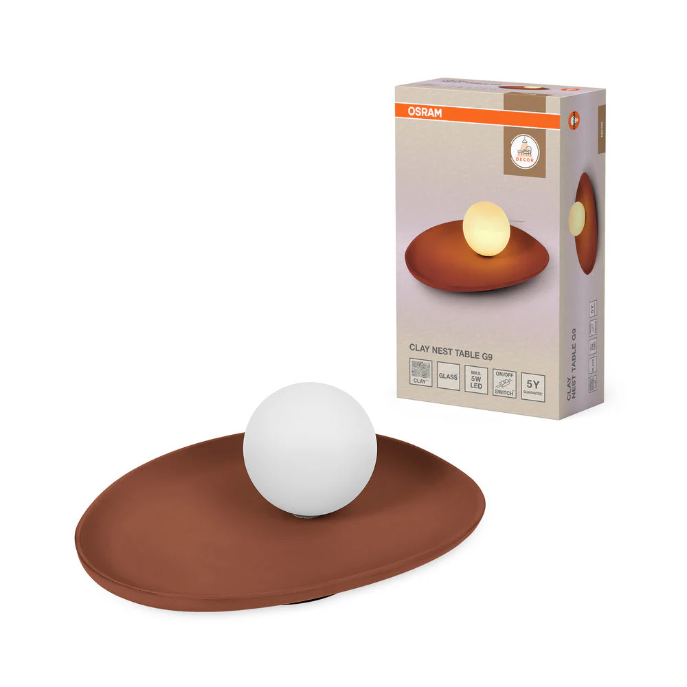 OSRAM DECOR Nido di Argilla Lampada da Tavolo 1xG9 Marrone - Image 2