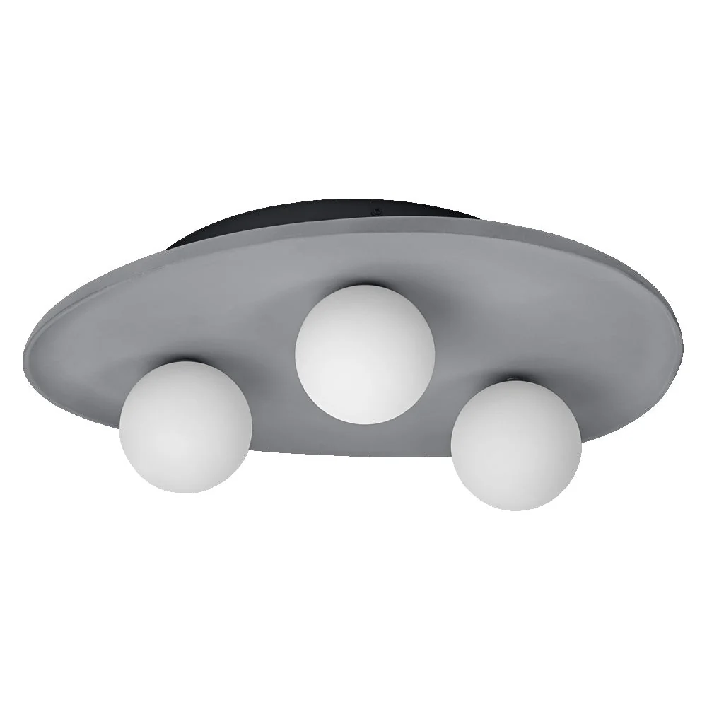 OSRAM DECOR Concrete Nest lampada da soffitto grigia, 3 fiamme, G9 - Image 3