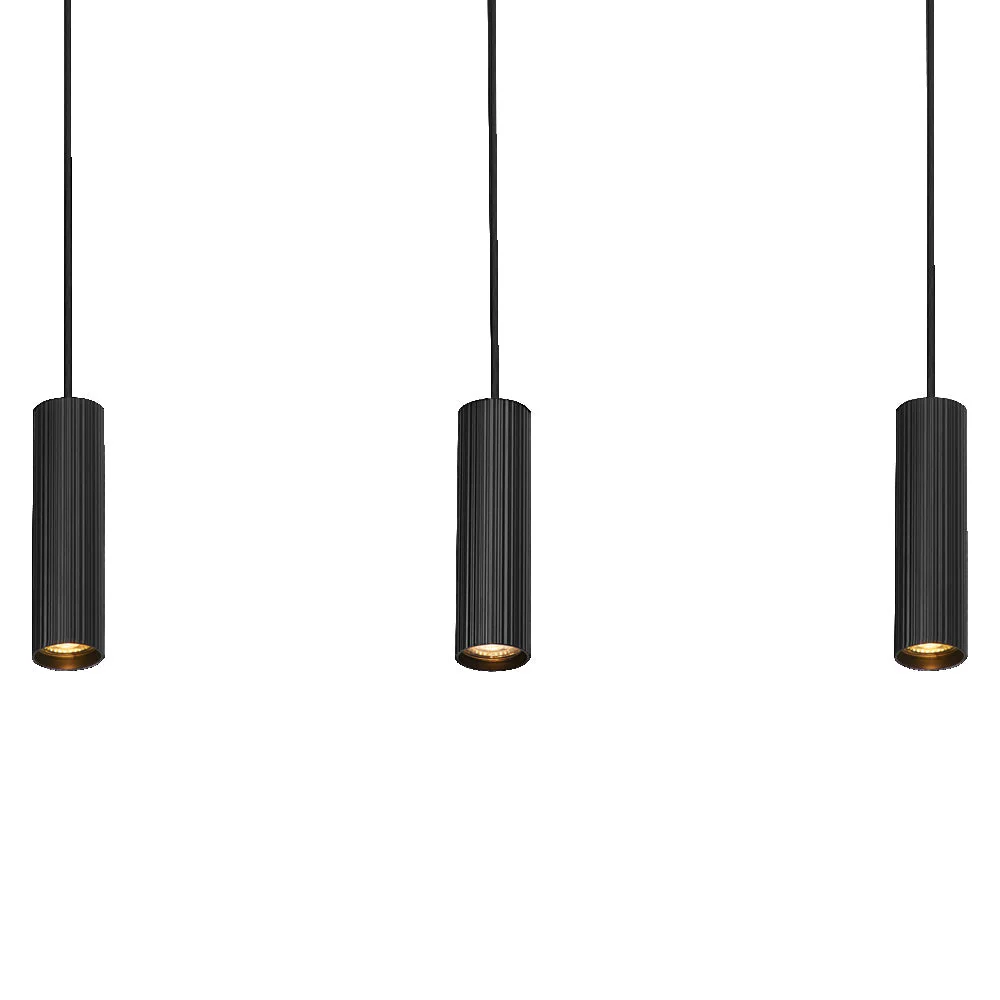 OSRAM DECOR Lampada a sospensione a tamburo LED nera, 3 fiamme, GU10