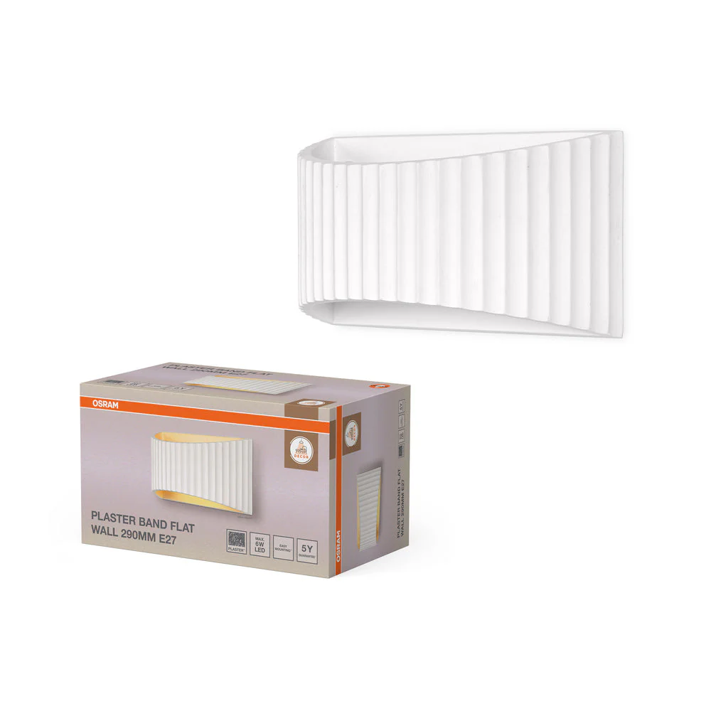 OSRAM DECOR fascia in gesso lampada da parete piatta Wandleuchte 290 1xE27 bianco - Image 2