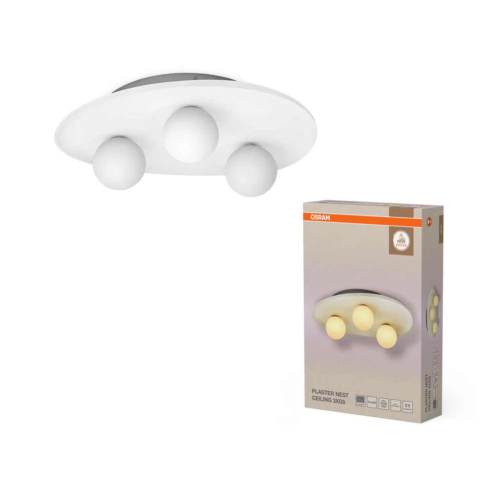 OSRAM DECOR Plafoniera Nido di Gesso 3xG9 Bianco - Image 2