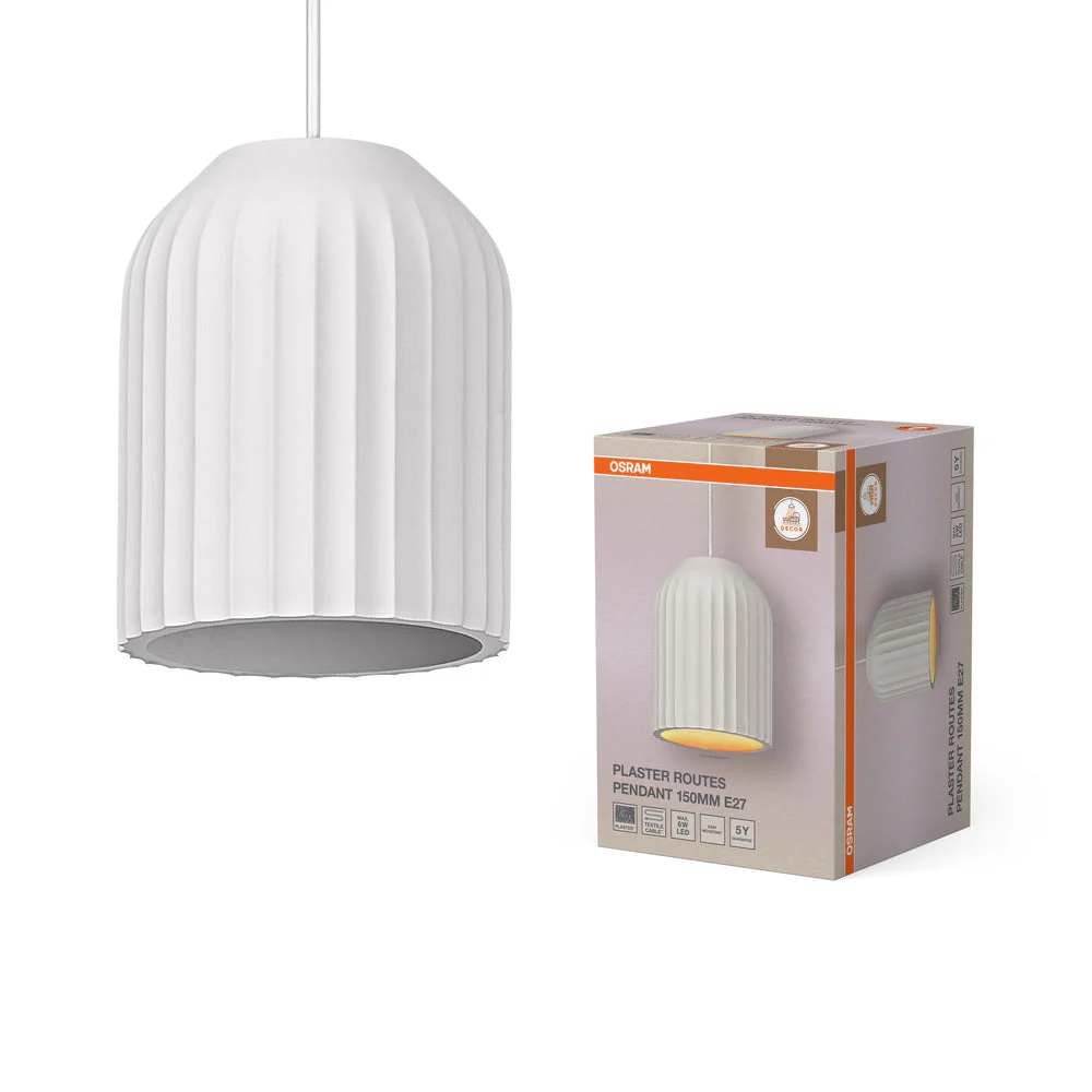 OSRAM DECOR Plaster Routes Lampada a sospensione da parete 150 1xE27 Bianco - Image 2