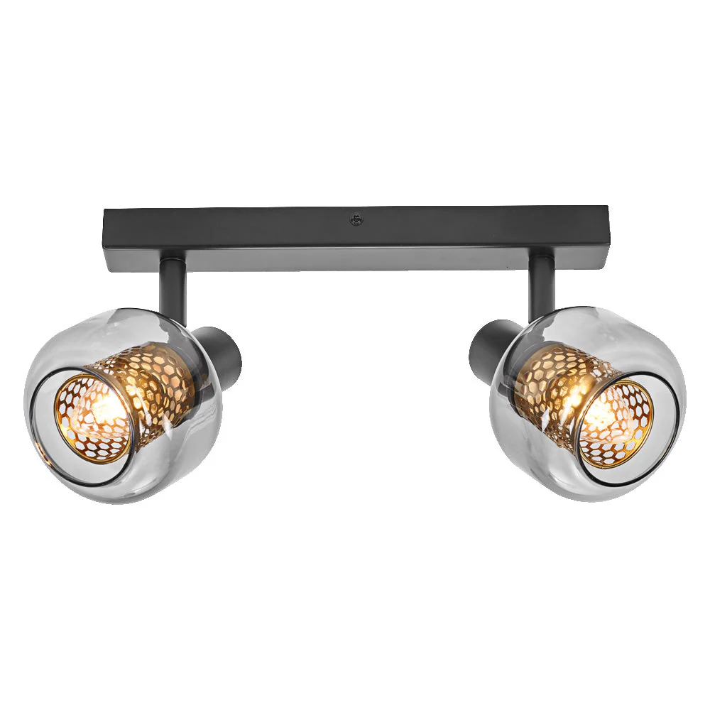 OSRAM DECOR Spot Firefly lampada da soffitto, lampada OSRAM inclusa, nero, 2 x 2.8W, E14