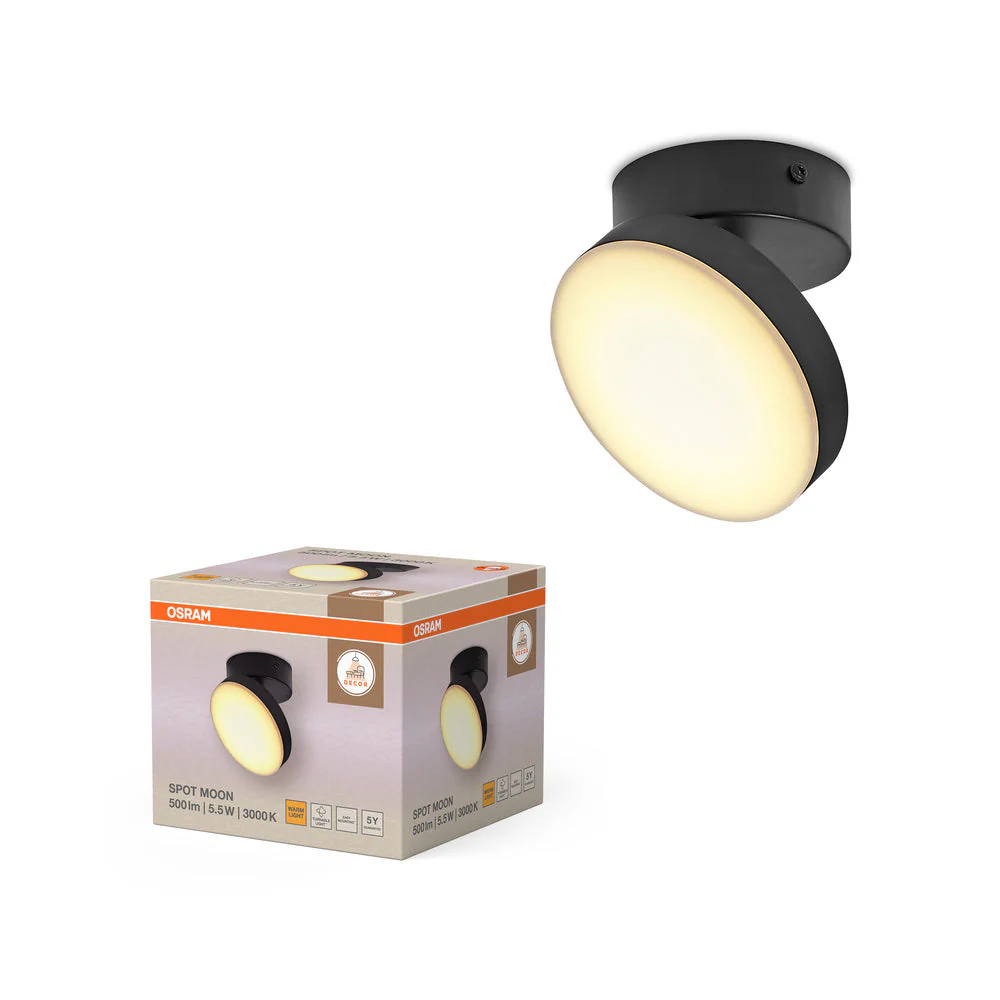 OSRAM DECOR Spot Moon lampada da soffitto nera, 1 spot, 5.5W - Image 2
