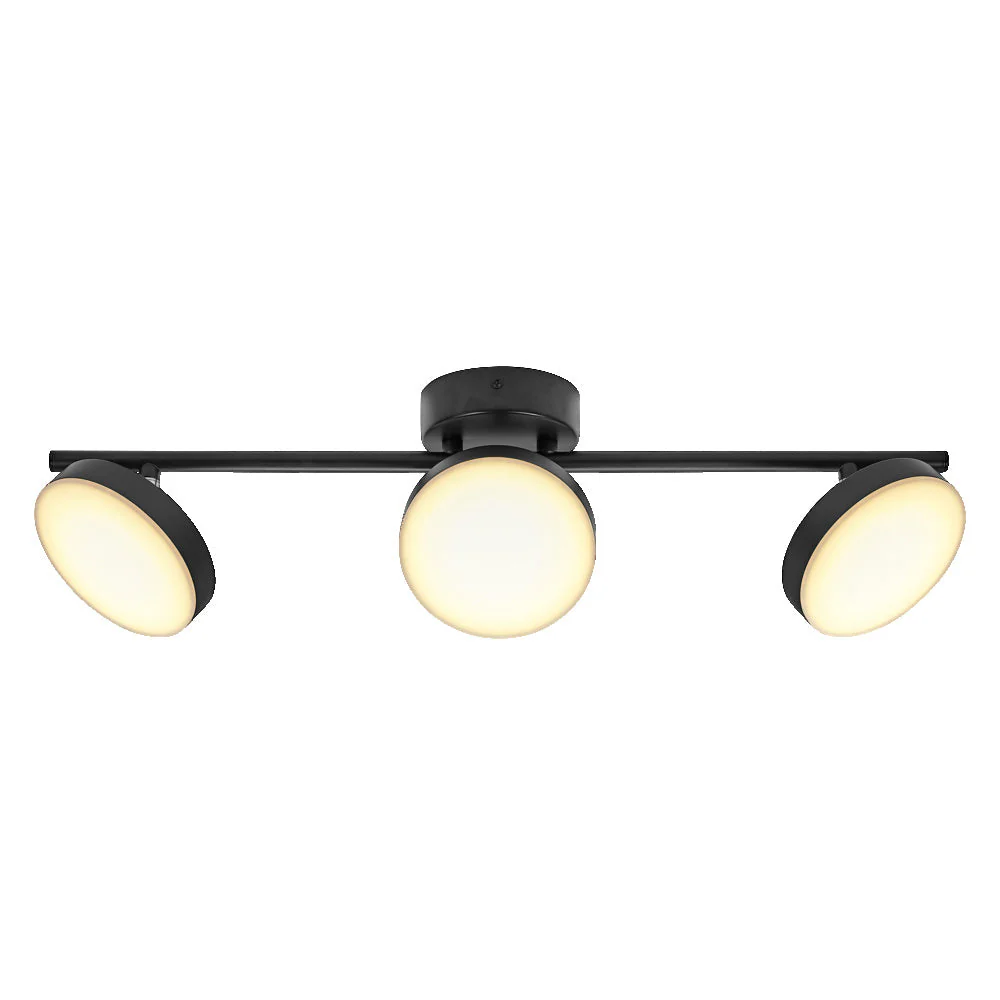 OSRAM DECOR Spot Moon lampada da soffitto nera, 3 faretti, 16W