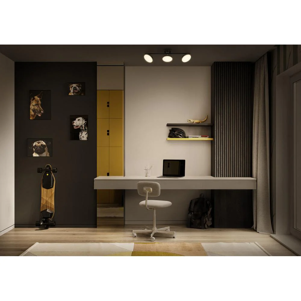 OSRAM DECOR Spot Moon lampada da soffitto nera, 3 faretti, 16W - Image 5
