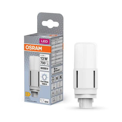 OSRAM DULUX Lampada LED D13 VT EM, 5,5W, 700lm, 4000K, Bianco freddo