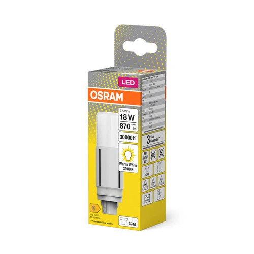 OSRAM DULUX Lampada LED D18 VT EM, 7,5W, 870lm, 3000K, Bianco caldo - Image 3
