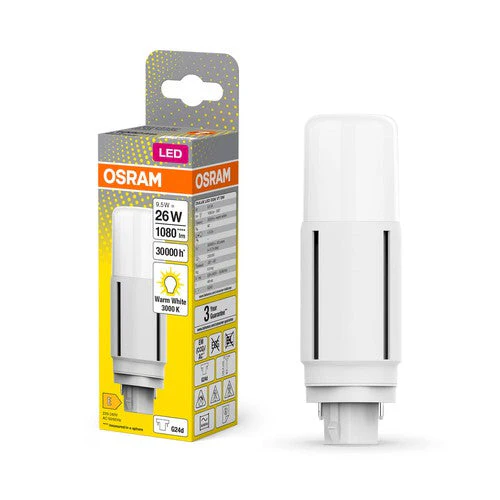 OSRAM DULUX Lampada LED D26 VT EM, 9,5W, 1080lm, 3000K, Bianco caldo
