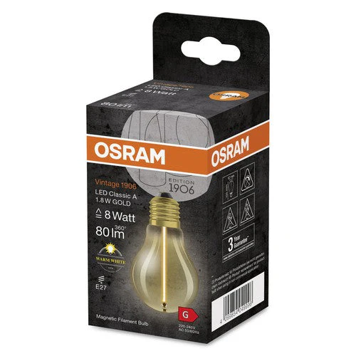 OSRAM Vintage 1906® Classica A Lampadina LED, 1,8W, 80lm, Bianco caldo, E27 - Image 3
