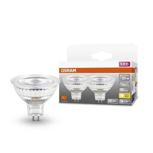 OSRAM SPOT MR16 GL 35 Lampadina a LED riflettore, 4,3W, 396lm, GU5.3, Bianco caldo