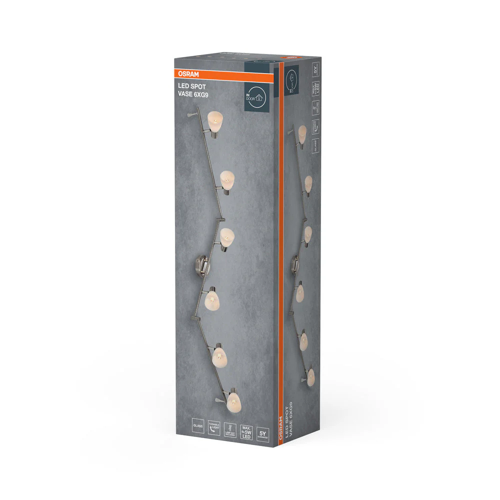 OSRAM LED Spot Vase Lampada da soffitto 6xG9 Nichel spazzolato - Image 3