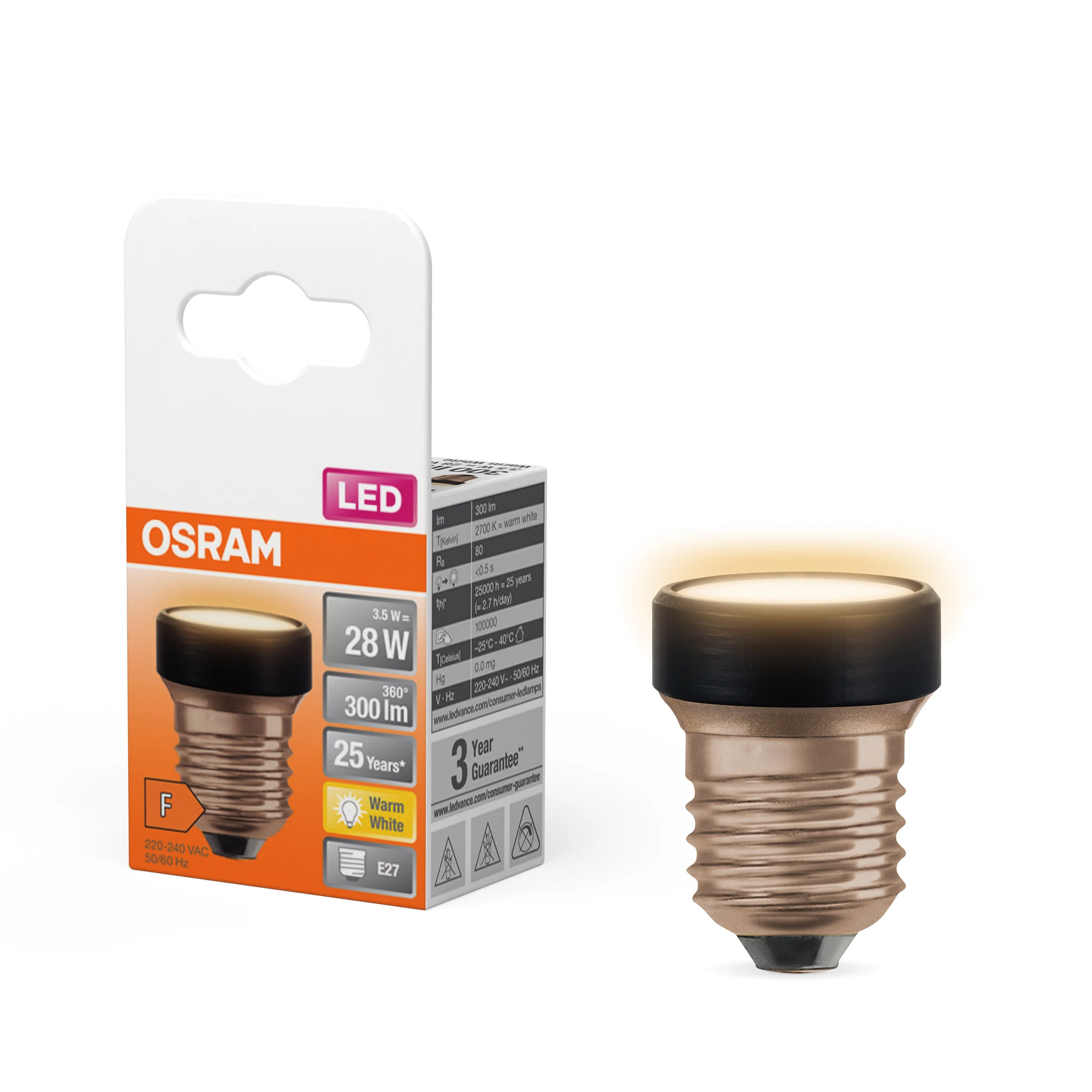 Lampada di design OSRAM LED Star nera, bianco caldo, 3,5 W, 300 lm, satinata