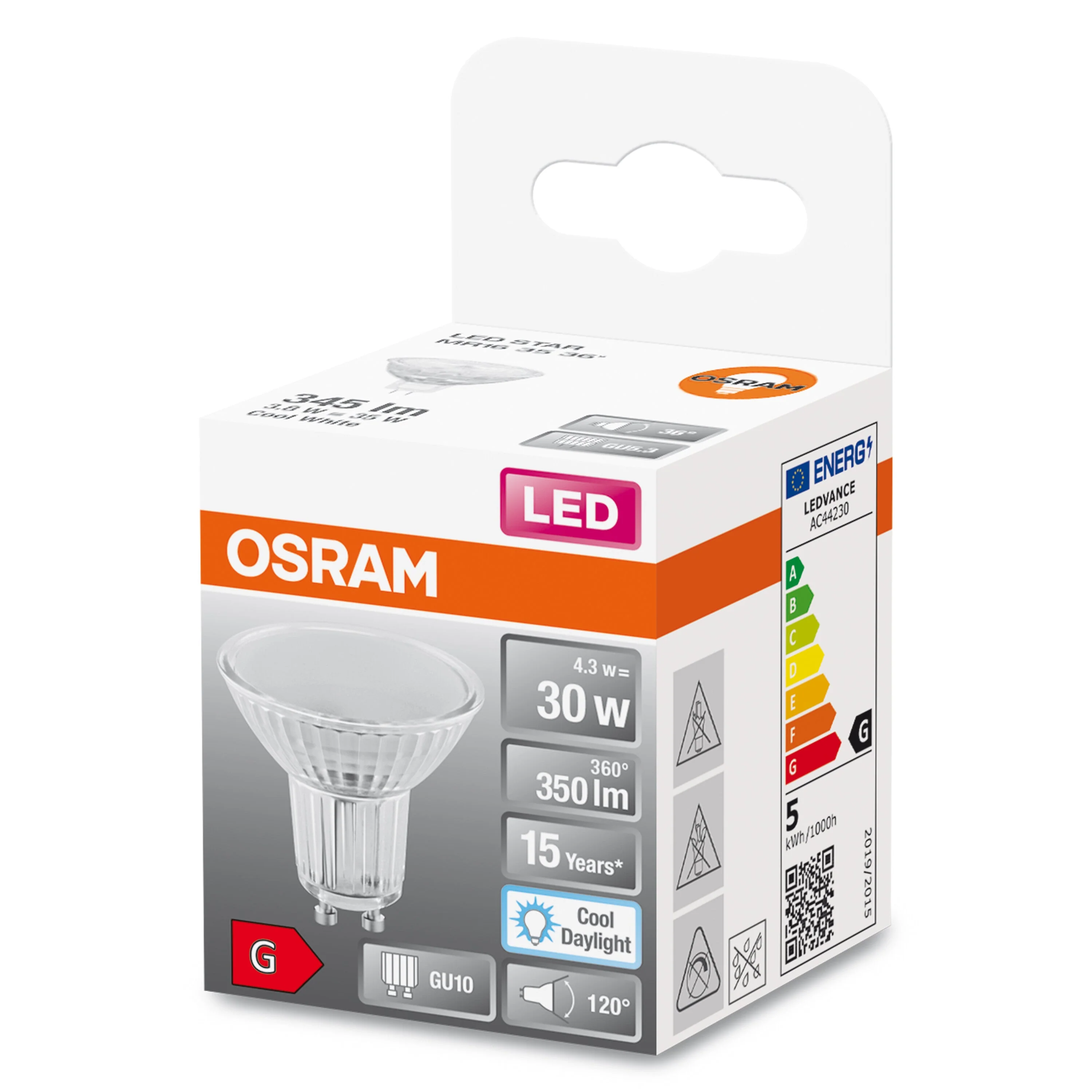 OSRAM LED Star Lampada Riflettore, 4.3W, 350lm, GU10, Luce diurna fredda - Image 3