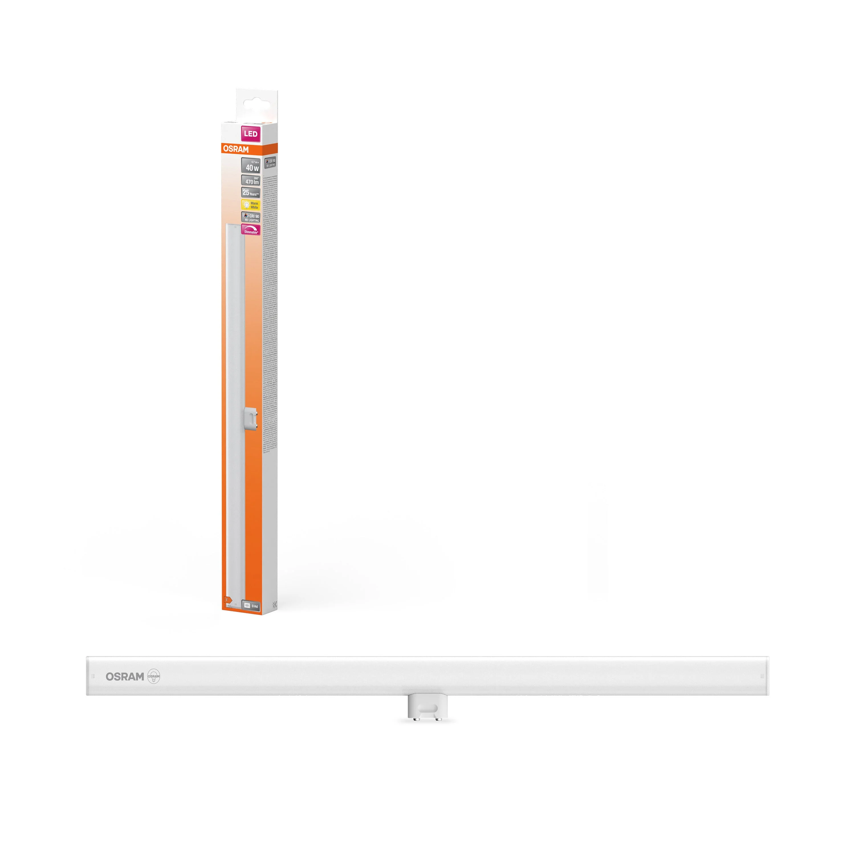 OSRAM LEDinestra lampada LED 50cm, 4.7W, 470lm, satinata, S14d, bianco caldo