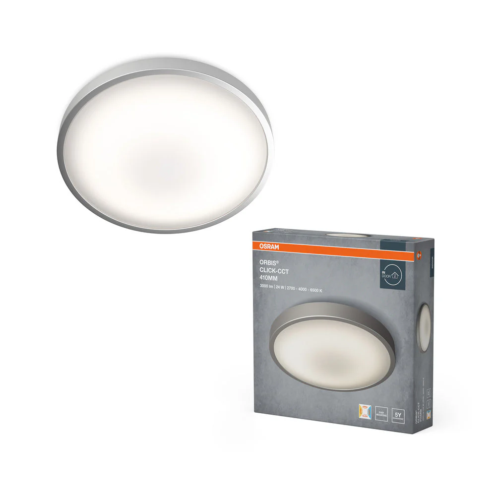 OSRAM ORBIS® Plafoniera CCT / DIM Click-CCT 410mm 24W, 1800 lm, 2700 K / 4000 K / 6500 K, Bianco caldo|Bianco freddo|Luce diurna fredda