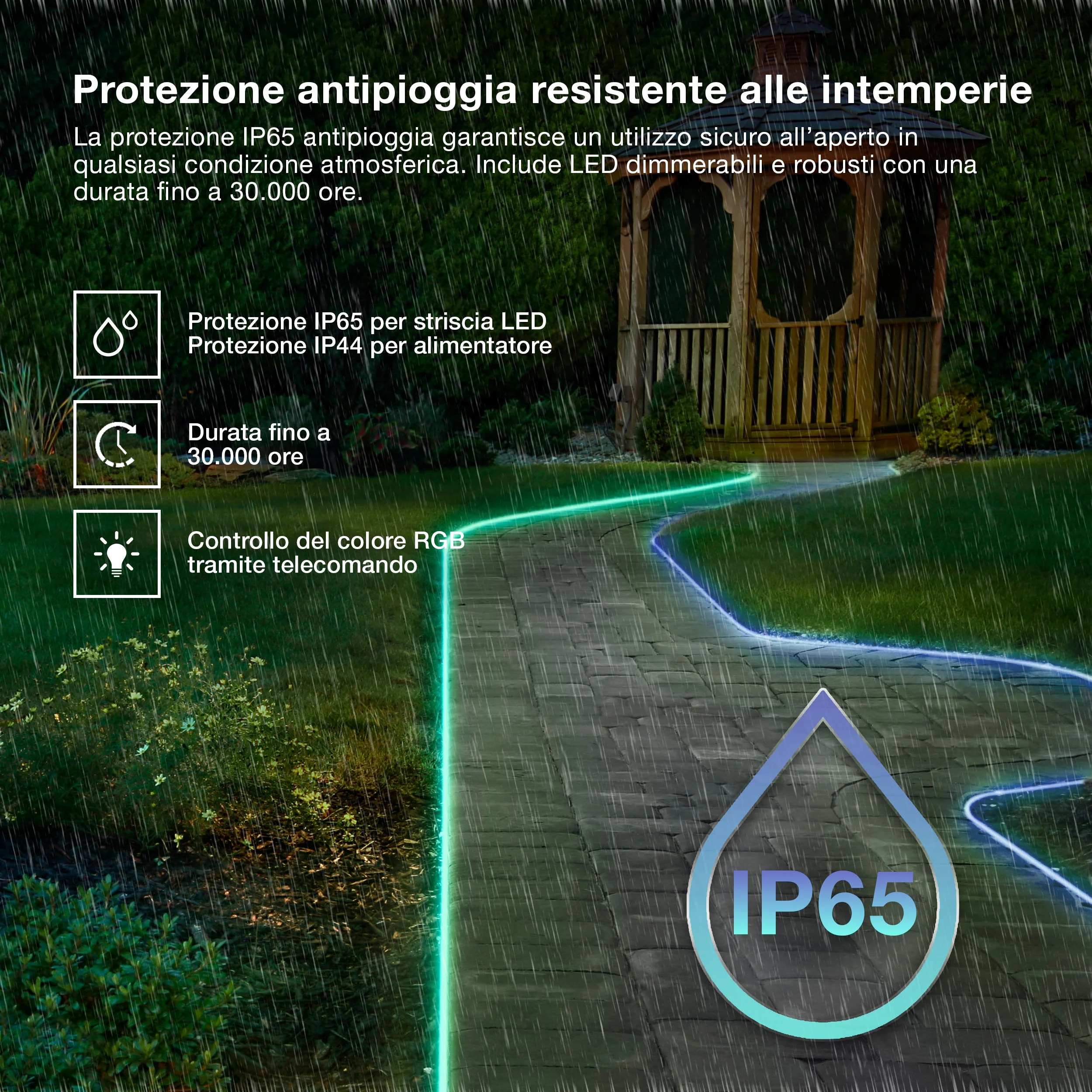 OSRAM STRISCIA LED FLESSIBILE DA ESTERNO RGB 20M IP65 TELECOMANDO - Image 7