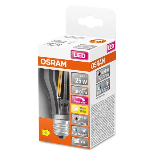 OSRAM SUPERSTAR+ CLASSIC A FIL 25 Lampadina LED, 2,2W, 300lm, Bianco caldo - Image 3