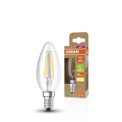 OSRAM SUPERSTAR+ CLASSIC B FIL 40 Lampadina LED, 2,5W, 470lm, Bianco caldo, E14