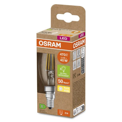 OSRAM SUPERSTAR+ CLASSIC B FIL 40 Lampadina LED, 2,5W, 470lm, Bianco caldo, E14 - Image 4