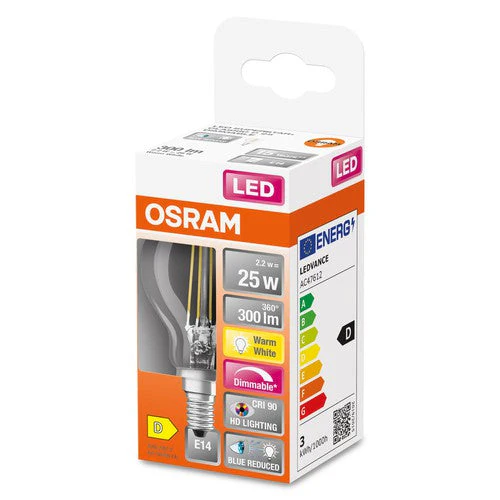 OSRAM SUPERSTAR+ CLASSIC P FIL 25 Lampadina LED, 2,2W, 300lm, Bianco caldo, E14 - Image 3