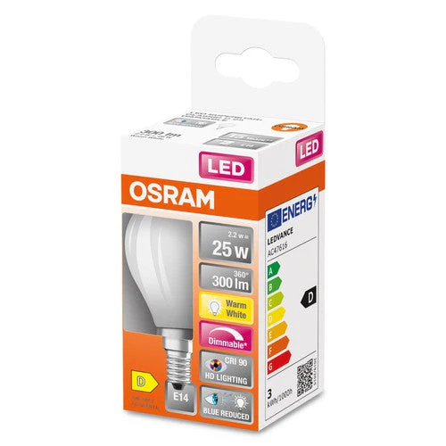 OSRAM SUPERSTAR+ CLASSIC P GLFR 25 Lampadina LED, 2,2W, 300lm, Bianco caldo, E14 - Image 3