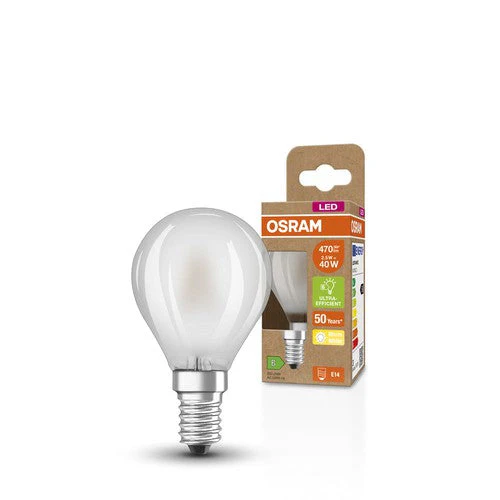 OSRAM SUPERSTAR+ CLASSIC P GLFR 40 Lampadina LED, 2,5W, 470lm, Bianco caldo, E14