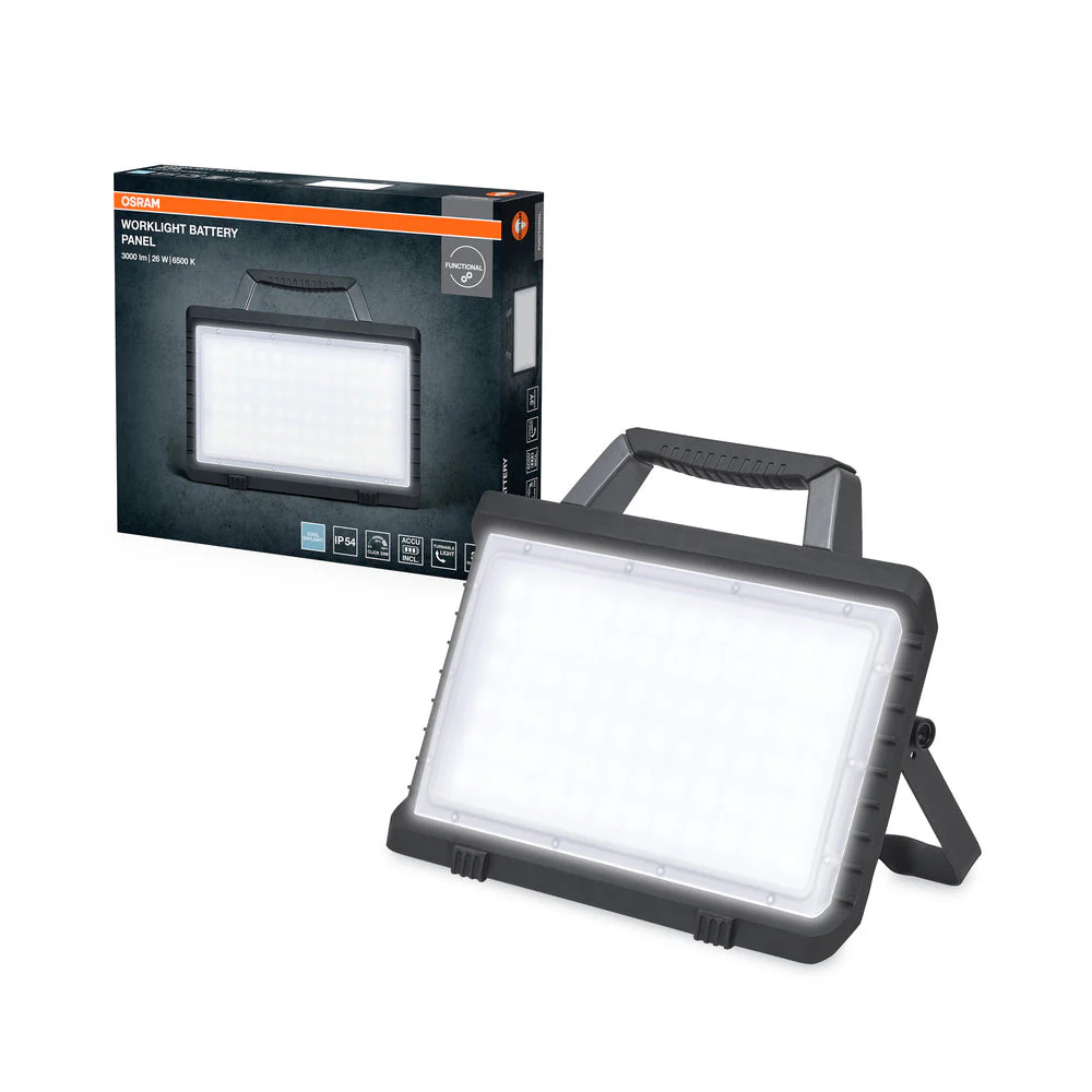 OSRAM LAMPADE DA LAVORO VALORE BATTERIA, USB, Faretto da cantiere 26W, 3000lm, 6500K