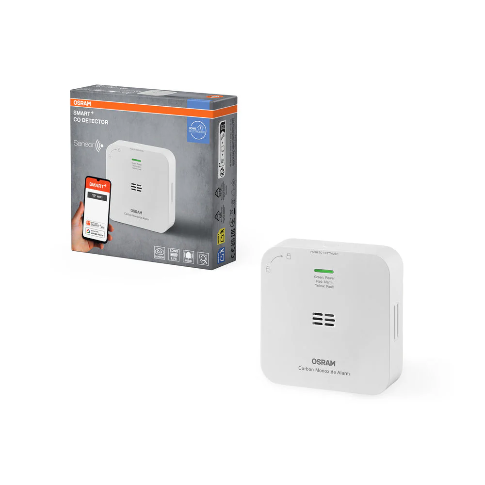 OSRAM Wifi SMART+ Rilevatore di monossido di carbonio CO, Bianco