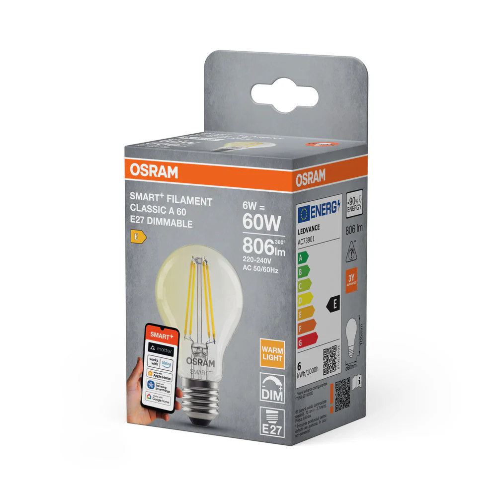 OSRAM Matter SMART+ Classica Lampada LED Filamento dimmerabile 60 5,5W E27 - Image 2