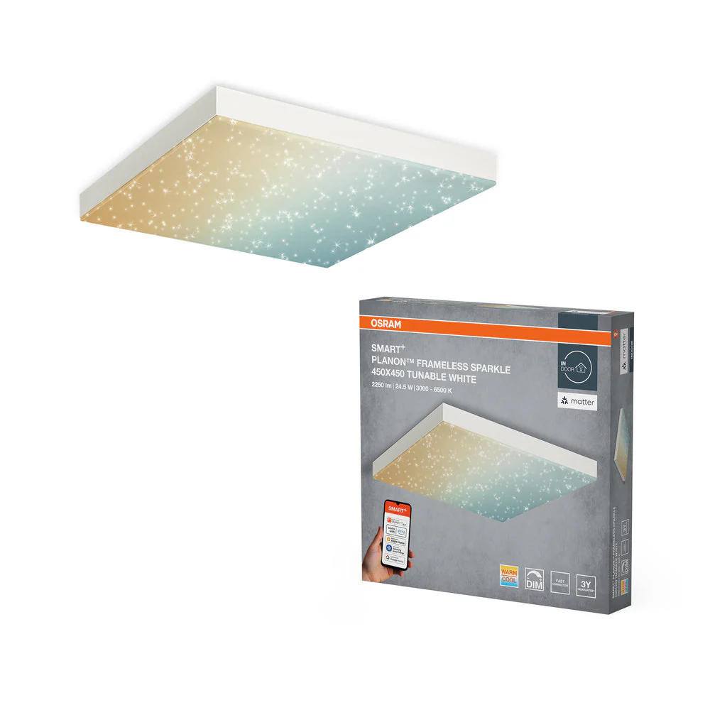 OSRAM Matter SMART+-pannello luminoso glitter 450X450, 24,5W