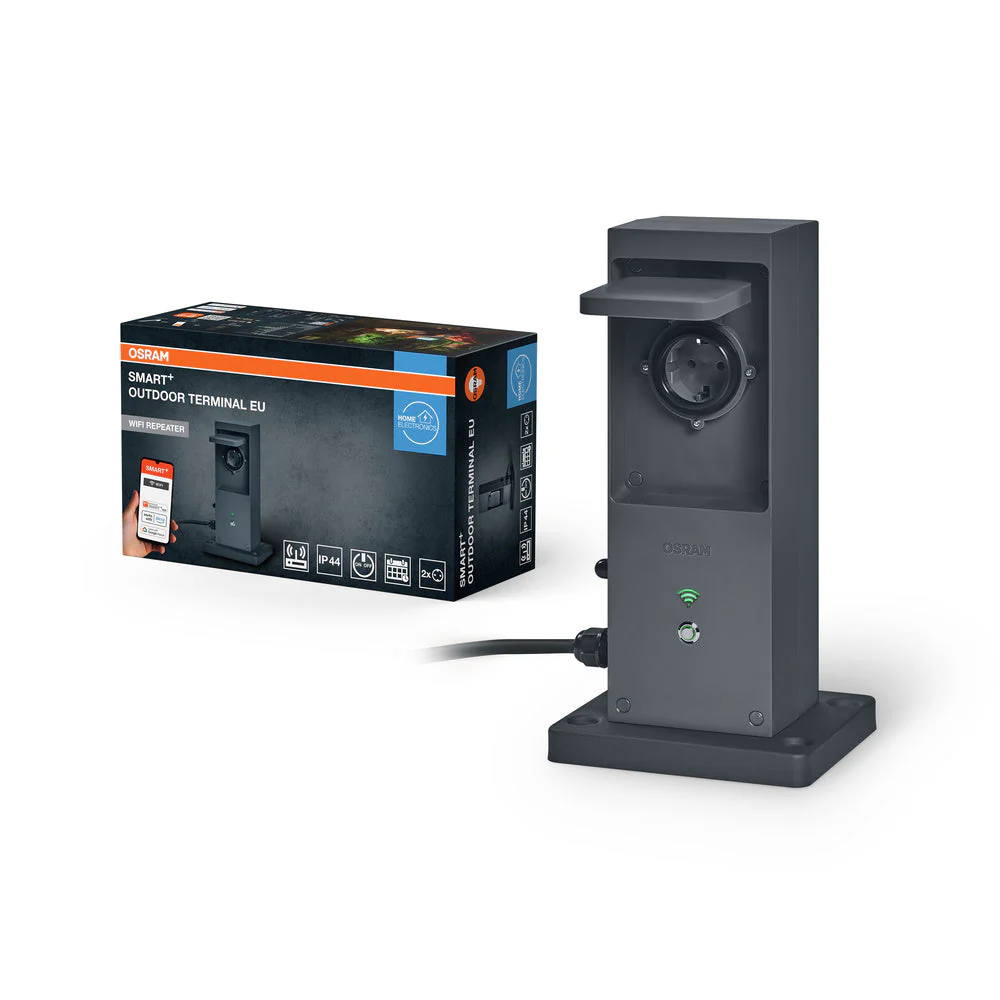 OSRAM SMART+ Terminale Esterno Wifi incl. ripetitore WLAN e prese intelligenti, antracite, 230V