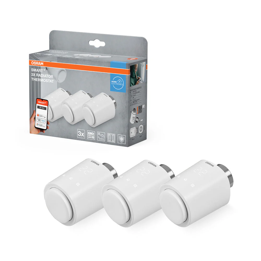 OSRAM Wifi SMART+ Termostato per riscaldamenti, bianco, confezione da 3 pezzi