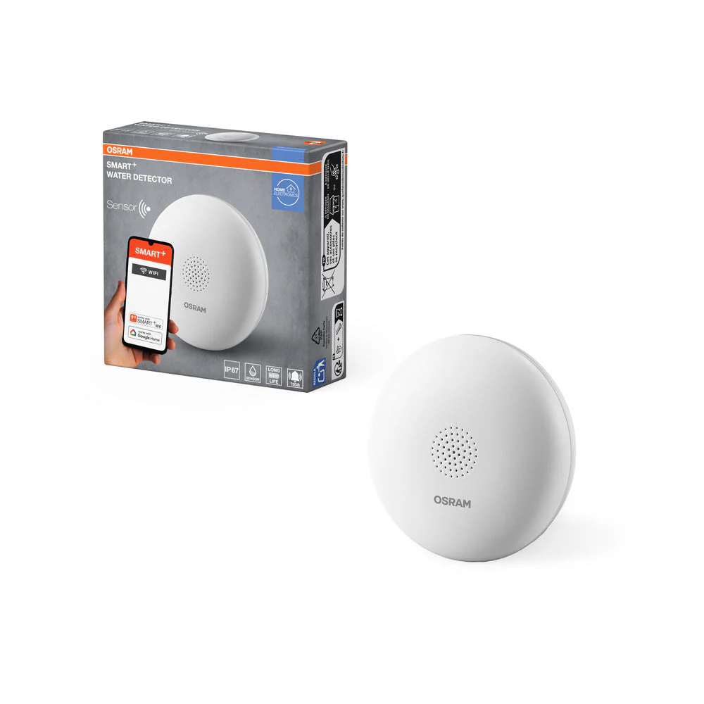 OSRAM Wifi SMART+ rilevatore d'acqua intelligente, sensore di perdite d'acqua, bianco