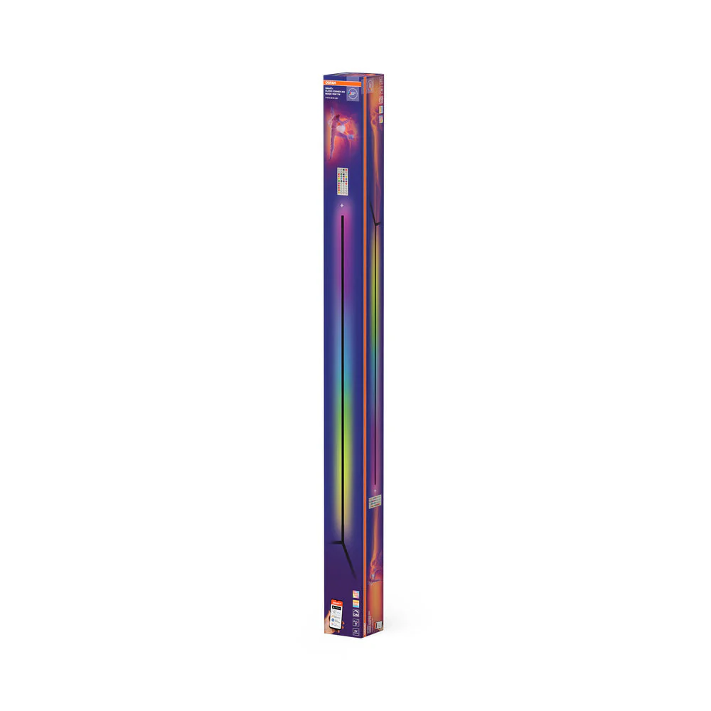 OSRAM Matter SMART+ Lampada da terra angolare sottile, con telecomando, nero, 2000 mm, RGB + Tunable White (TW) - Image 3