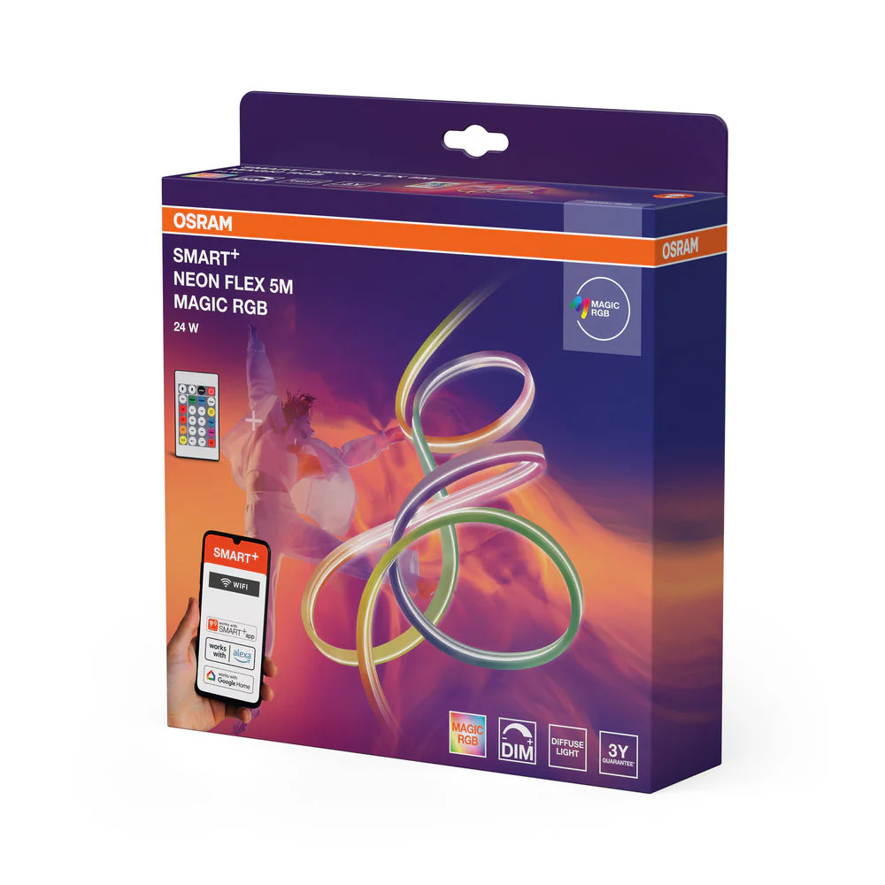 OSRAM Wifi SMART+ NEON FLEX MAGIC RGB striscia luminosa a LED, 5m, 24W, con telecomando - Image 3