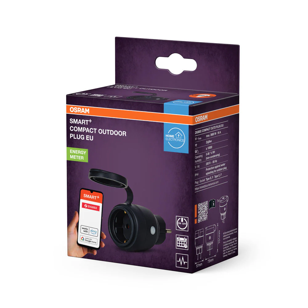 LEDANCE ZigBee SMART+ presa compatta intelligente da esterno, nera - Image 3