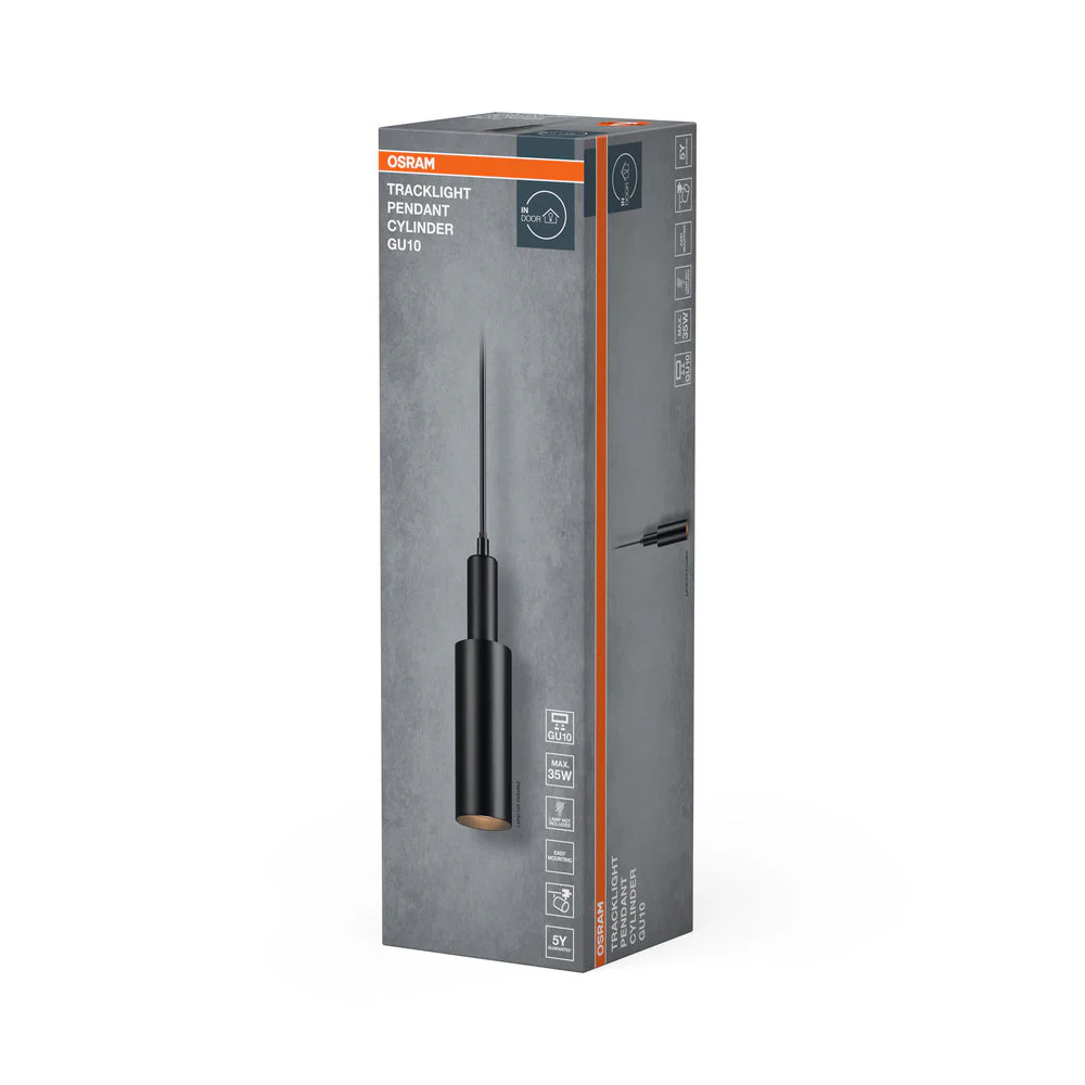 OSRAM FARETTO A BINARIO PENDENTE CILINDRO Lampada a sospensione GU10 nero - Image 3